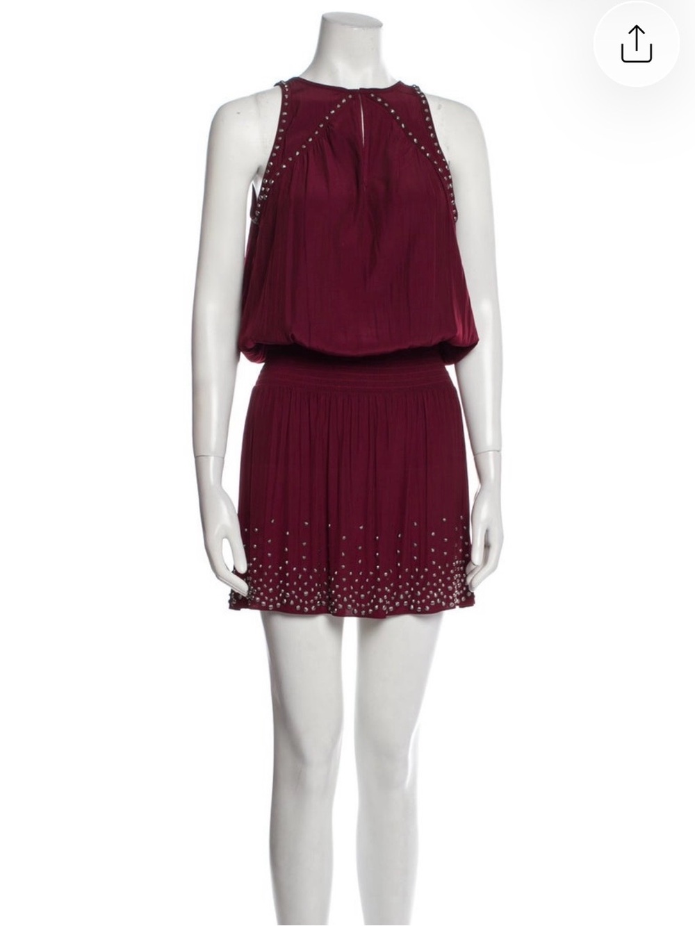 Ramy Brook Stud-Embellished Burgundy Dress size XS
